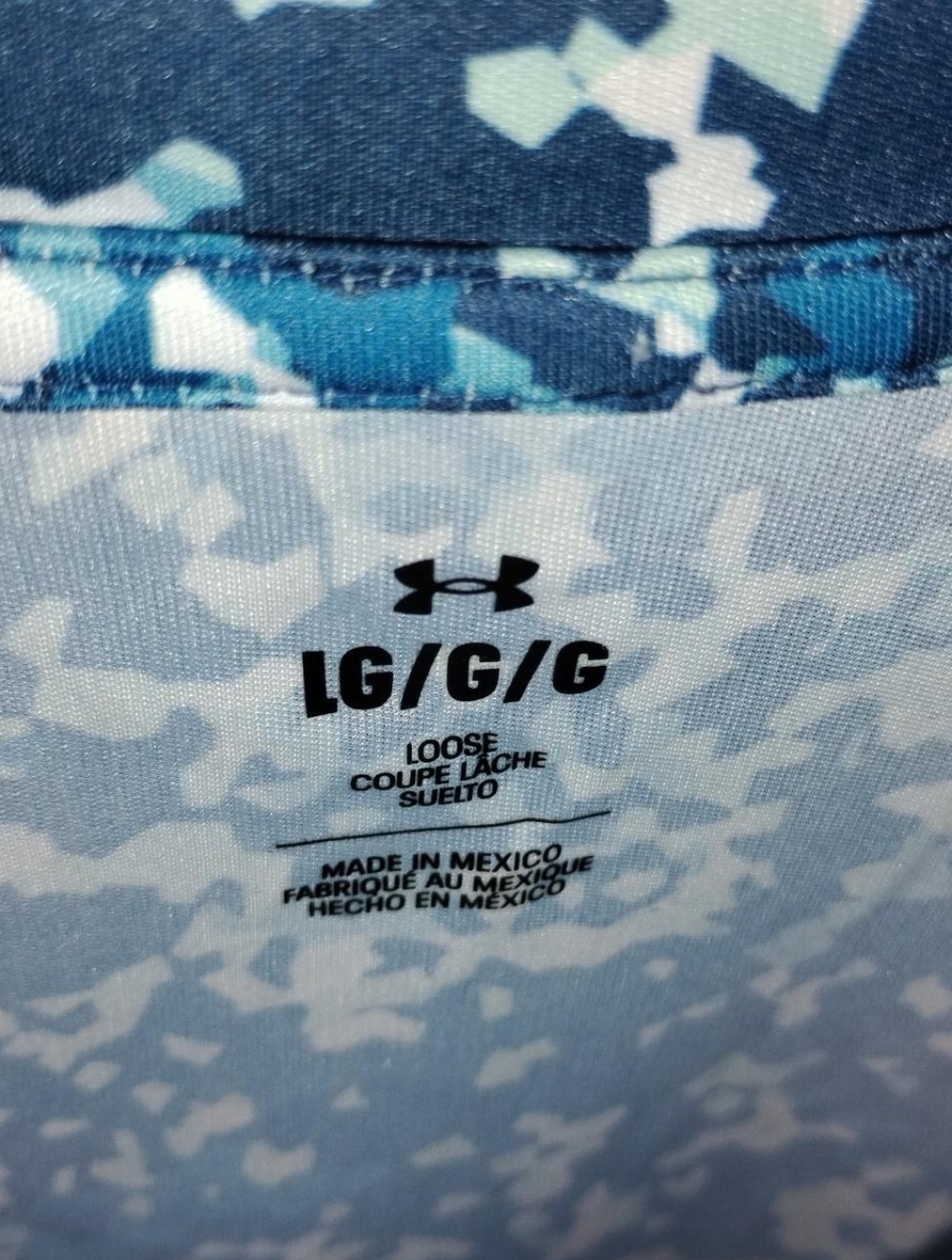 Under Armour Women's Velocity Terazzo SS Shirt - Blue/Teal Digital Print_ Size L - Picture 4 of 8